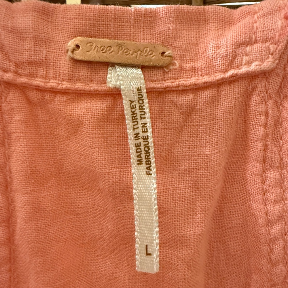 Free People Coral Linen short jumpsuit - Picture 2 of 7